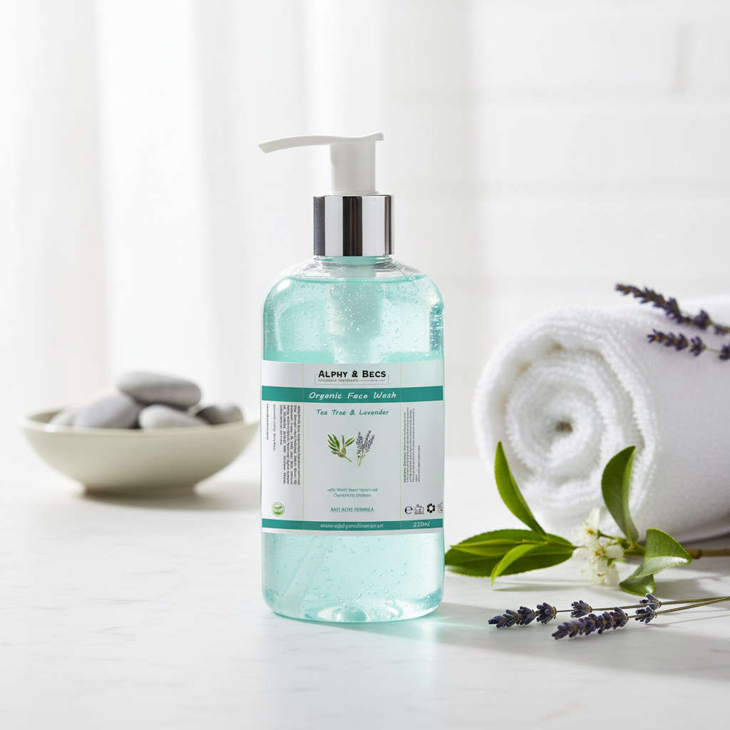 Organic Face Wash - Tea Tree & Lavender - Anti Acne - 250ml