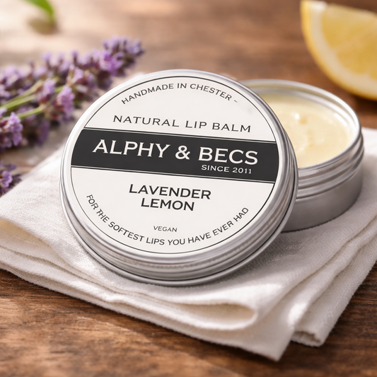 Natural Vegan Lip Balm - Lavender & Lemon - Soothing, Relaxing - 15ml