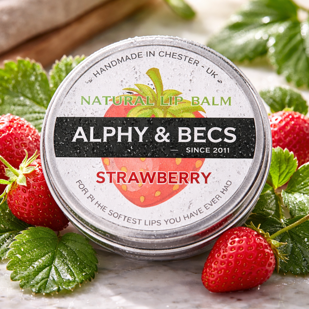 Natural Lip Balm Tin With Mango Butter - STRAWBERRY - 15ml