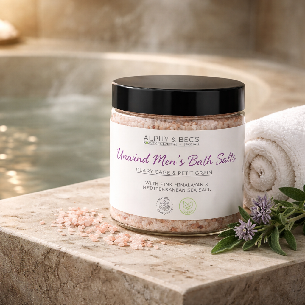 Unwind Men's Bath Salts - Clary Sage & Petit Grain.