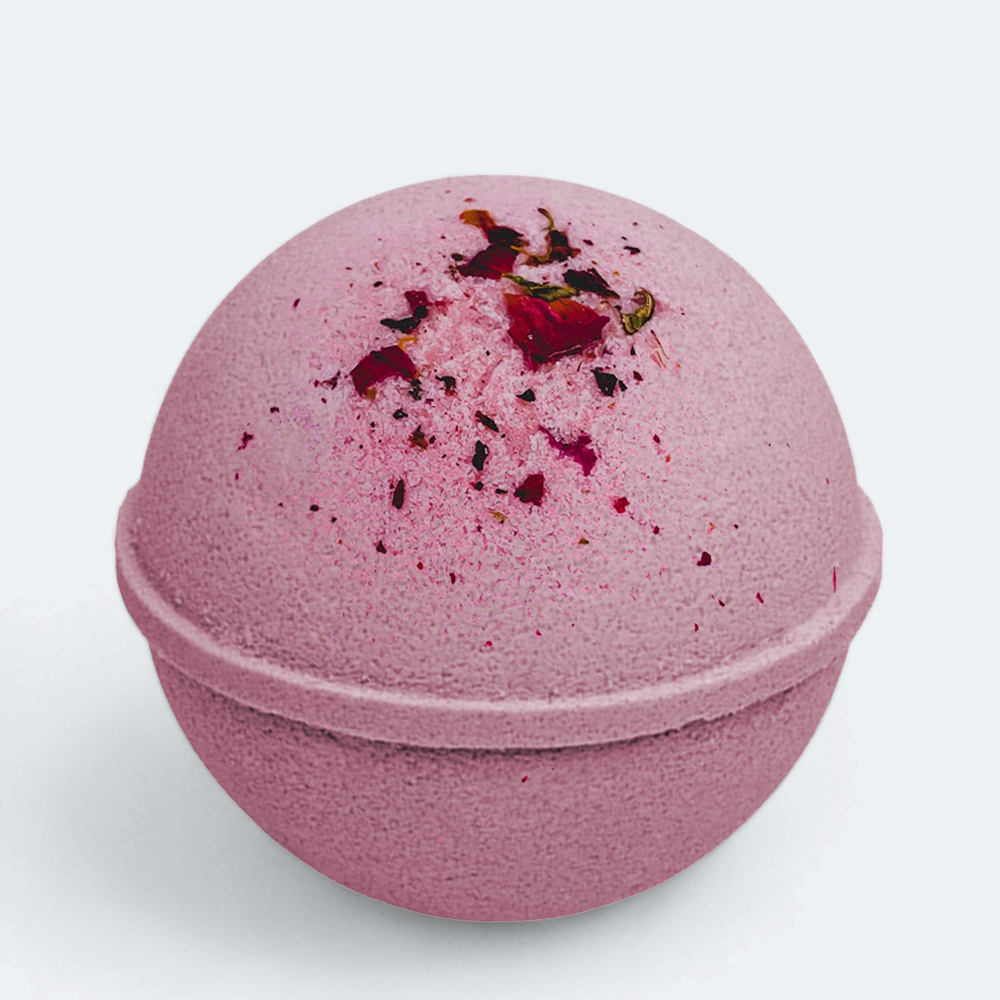 Floral Vegan Bath Bomb - Rose & Oud - With Organic Rose Petals - 3x 80gr.