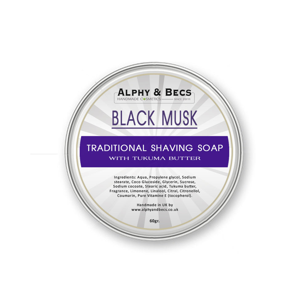 Shaving Soap With Tucuma Butter - Black Musk - 60gr.