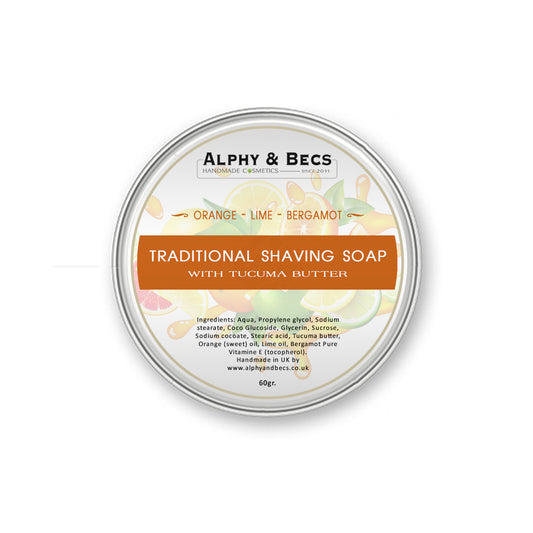 Shaving Soap With Tucuma Butter - Orange, Lime & Bergamot - 60gr.