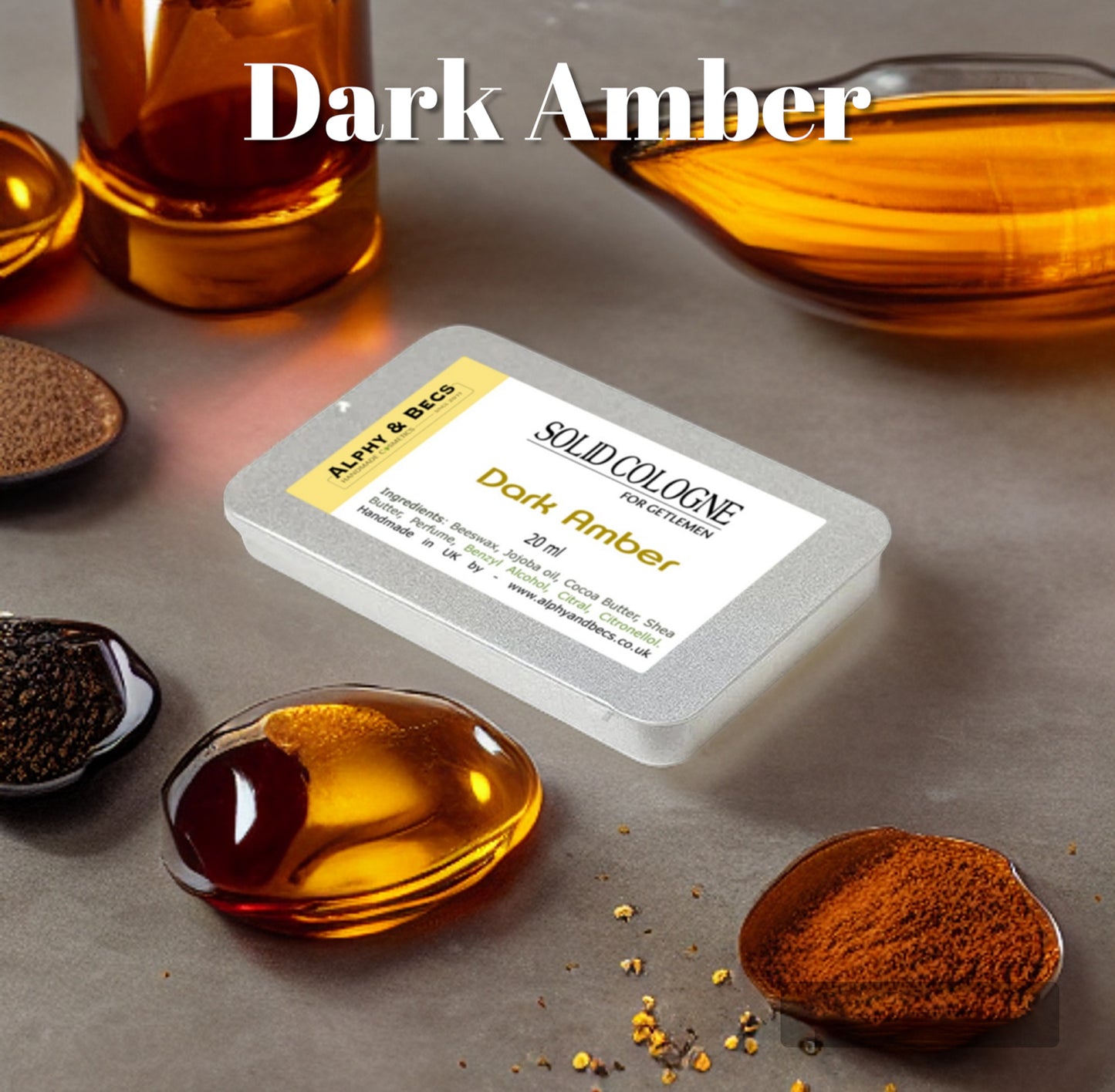 Solid Cologne For Men - Dark Amber - 20ml