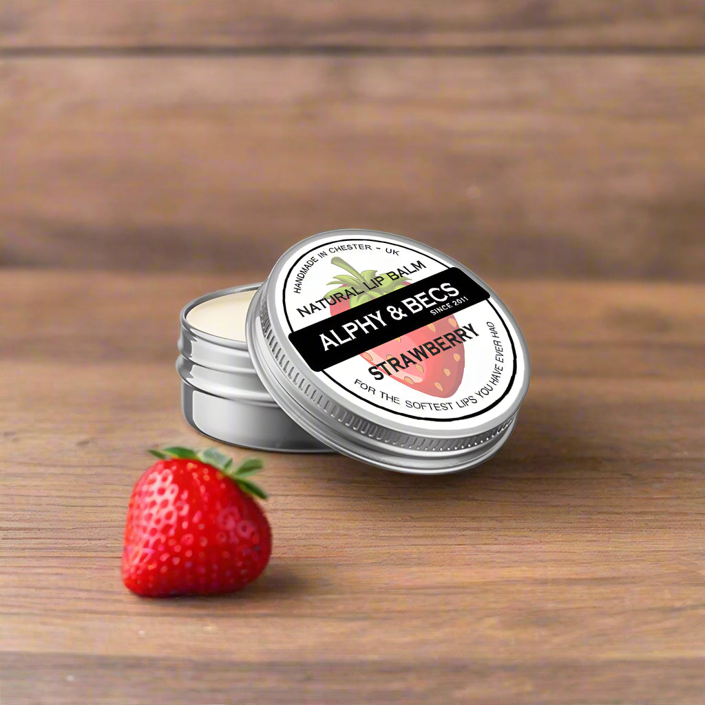 Natural Lip Balm Tin With Mango Butter - STRAWBERRY - 15ml