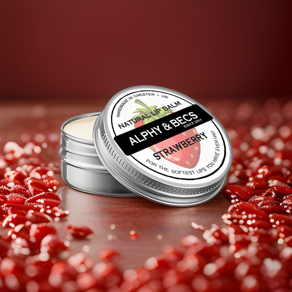 Natural Lip Balm Tin With Mango Butter - STRAWBERRY - 15ml
