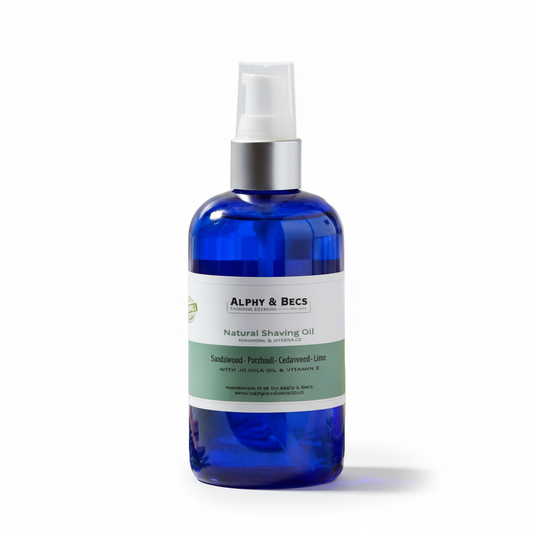 Natural Shaving Oil - Sandalwood, Patchouli, Cedarwood & Lime 100ml