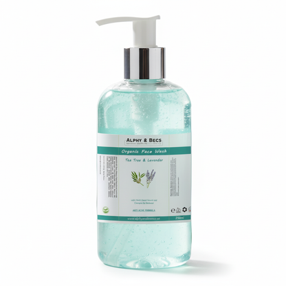 Organic Face Wash - Tea Tree & Lavender - Anti Acne - 250ml