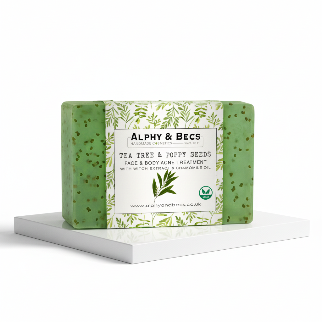 Anti Bacterial Soap Tea Tree & Poppy Seeds - Face & Body Acne Treatment