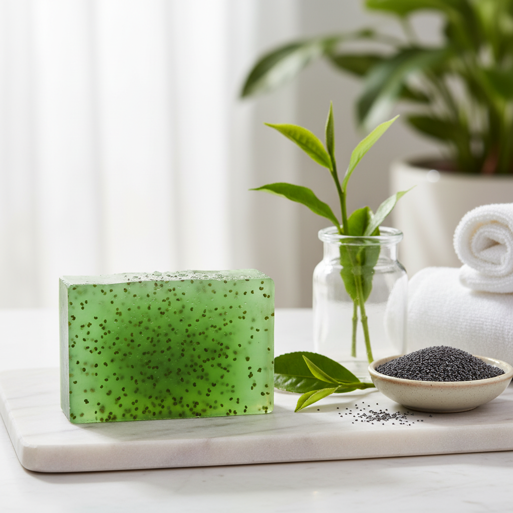 Anti Bacterial Soap Tea Tree & Poppy Seeds - Face & Body Acne Treatment