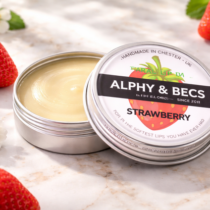 Natural Lip Balm Tin With Mango Butter - STRAWBERRY - 15ml