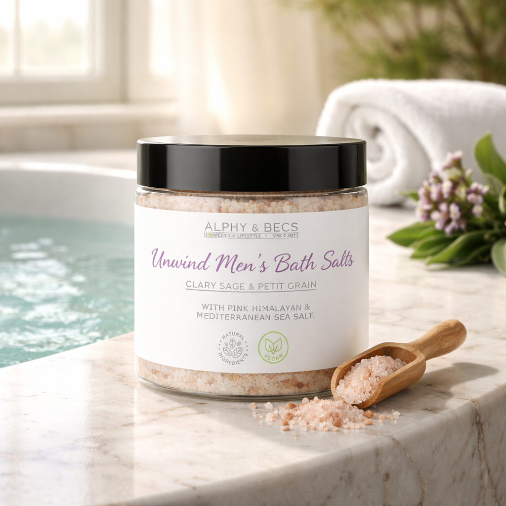 Unwind Men's Bath Salts - Clary Sage & Petit Grain.