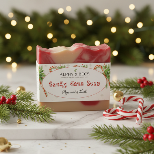 Candy Cane Natural Soap with Peppermint & Vanilla