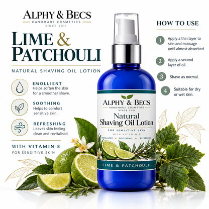 Lime & Patchouli - Natural Shaving Oil