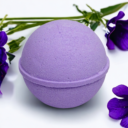 Vegan Bath Bombs - Parma Violet - With Epsom Salts - 3 x 80gr