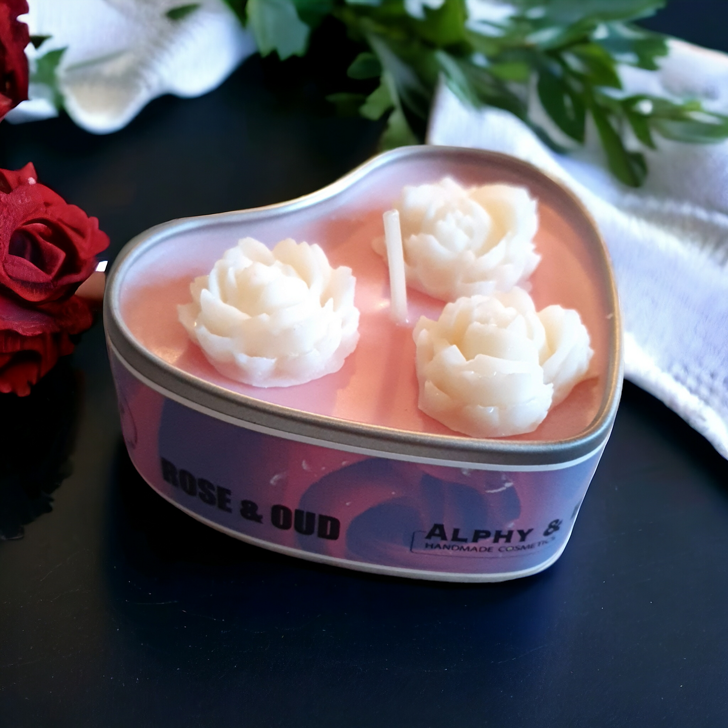 Vegan Soy Candle - Rose & Oud