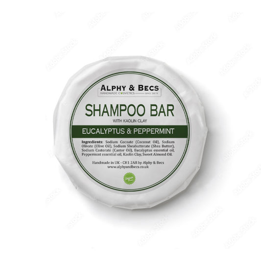 Vegan Shampoo Bar Eucalyptus & Peppermint - With Kaolin Clay