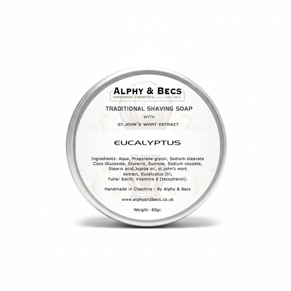 Shaving Soap with Jojoba Oil & St.John's Wort extract - Eucalyptus - 60gr.