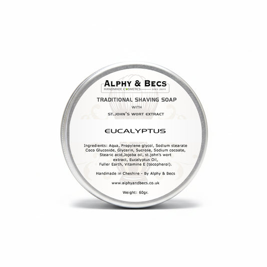 Shaving Soap with Jojoba Oil & St.John's Wort extract - Eucalyptus - 60gr.
