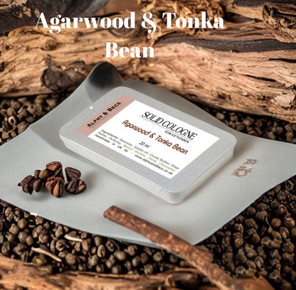 Solid Cologne For Men - Agarwood (Oud) & Tonka Bean - 20ml