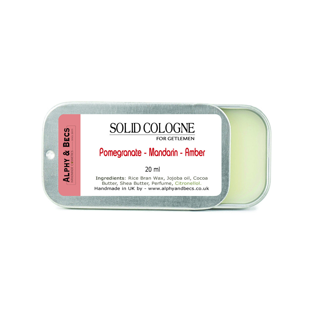 Solid Cologne For Men - Pomegranate Mandarin & Amber - 20ml