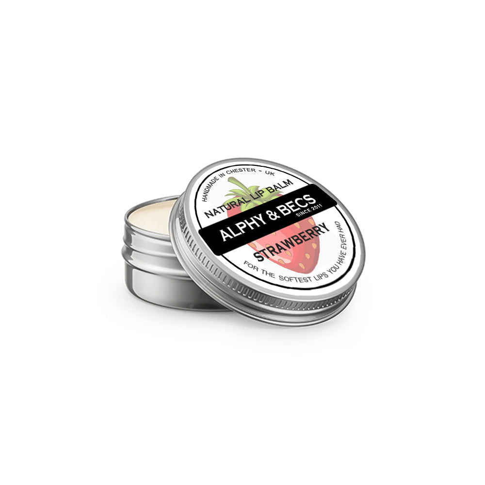 Natural Lip Balm Tin With Mango Butter - STRAWBERRY - 15ml