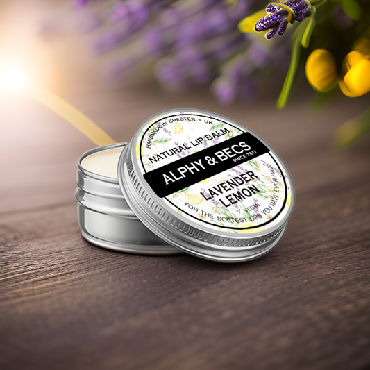 Natural Vegan Lip Balm - Lavender & Lemon - Soothing, Relaxing - 15ml