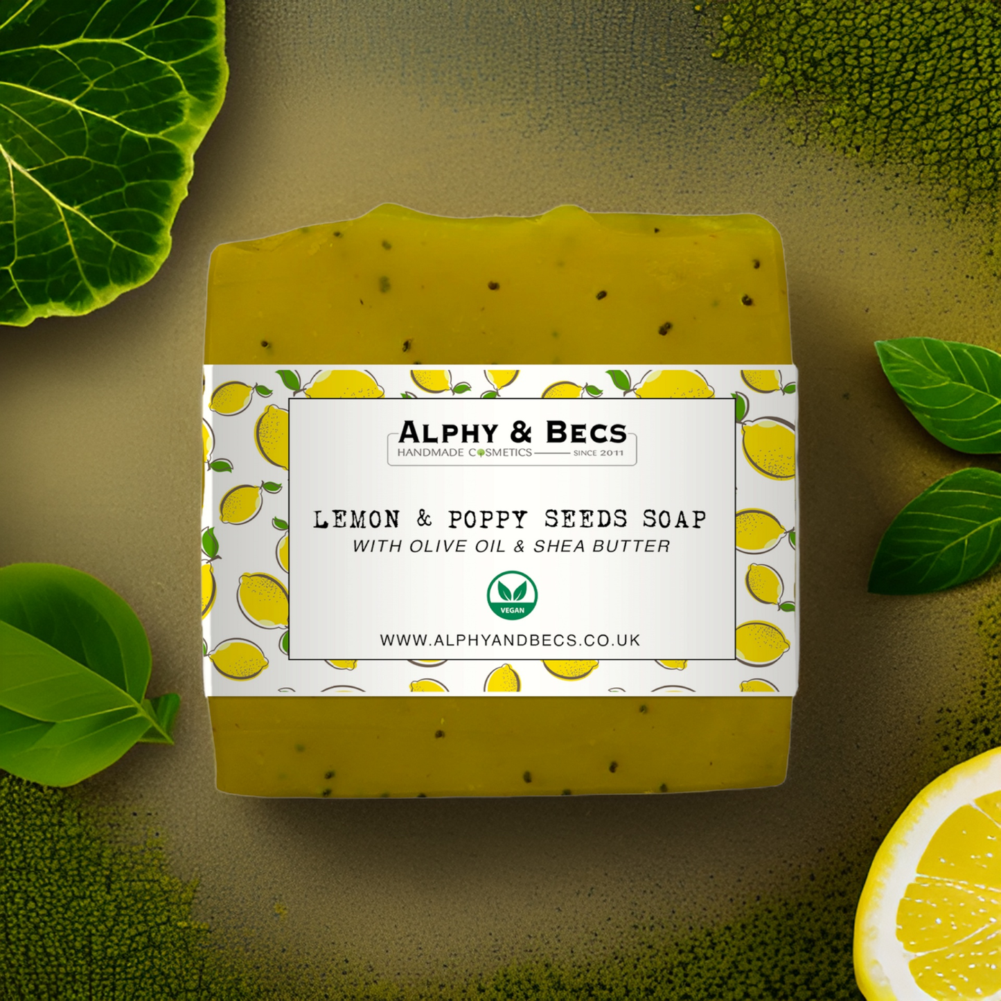 100% Natural Handmade Soap - Lemon & Poppy seeds