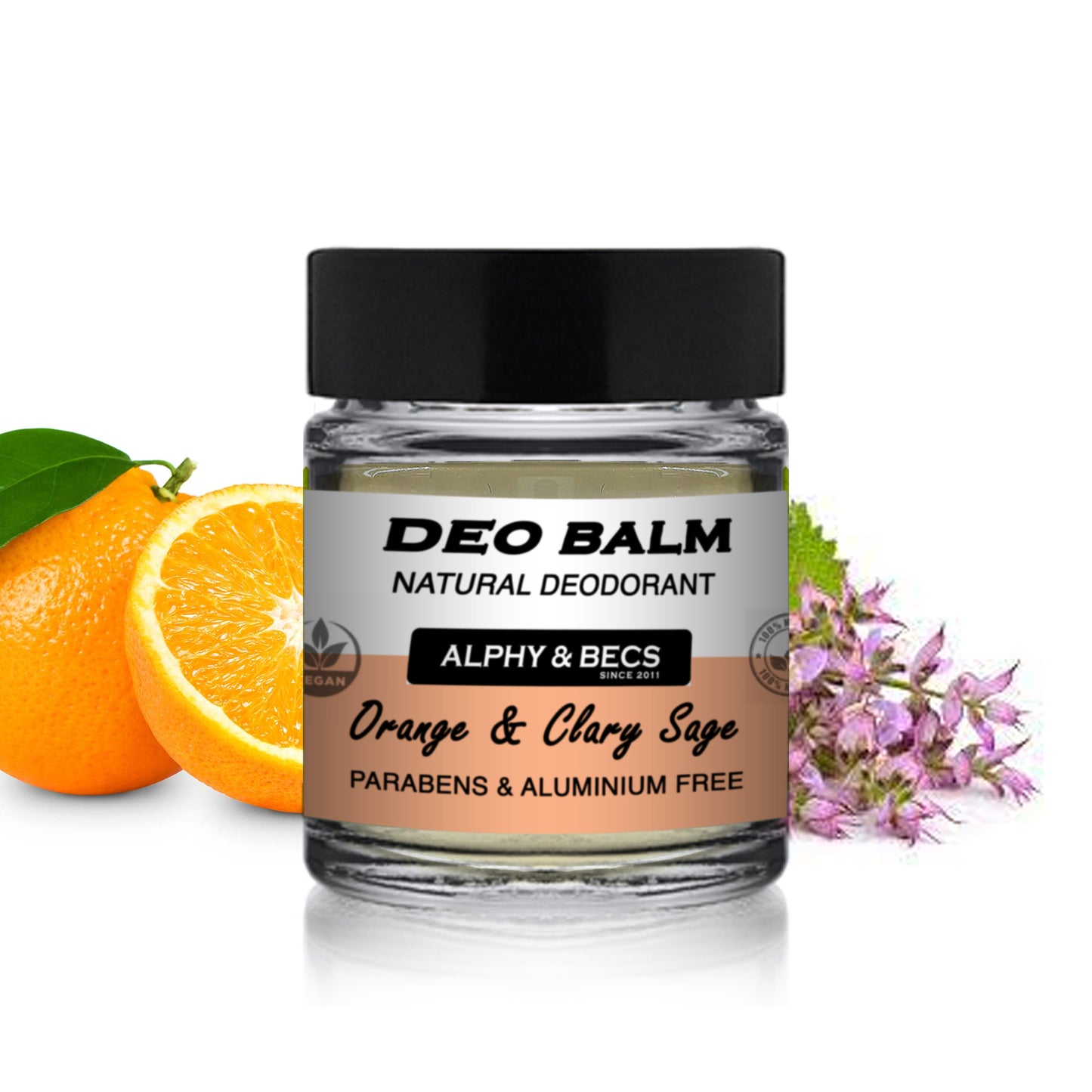 Natural Deodorant - Orange & Clary Sage - 30ml