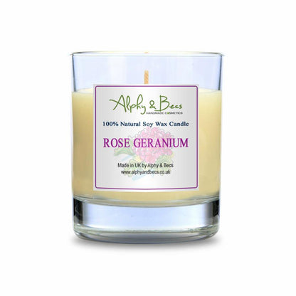 Eco-Soy Candle Glass- Rose Geranium - 200gr. - Alphy & Becs