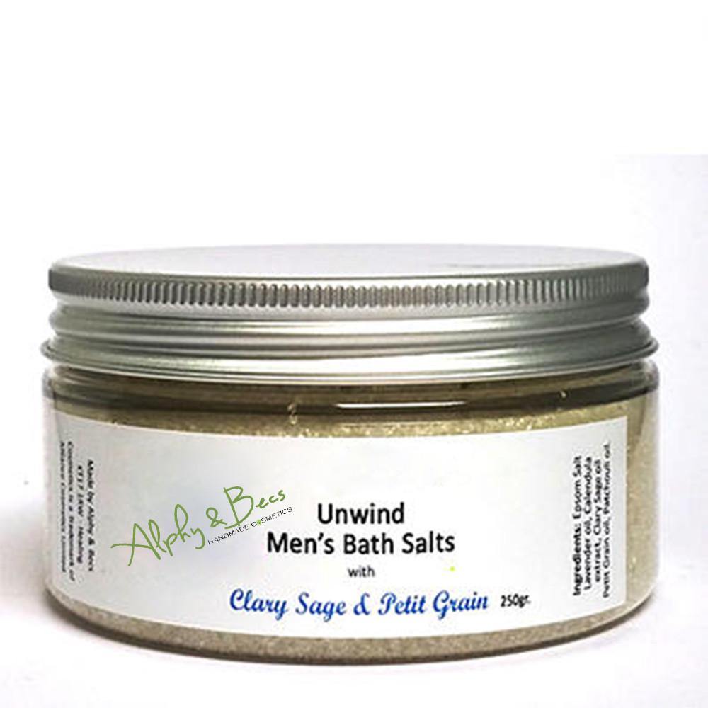 Men's Bath Salts with Clary Sage & Petit Grain.