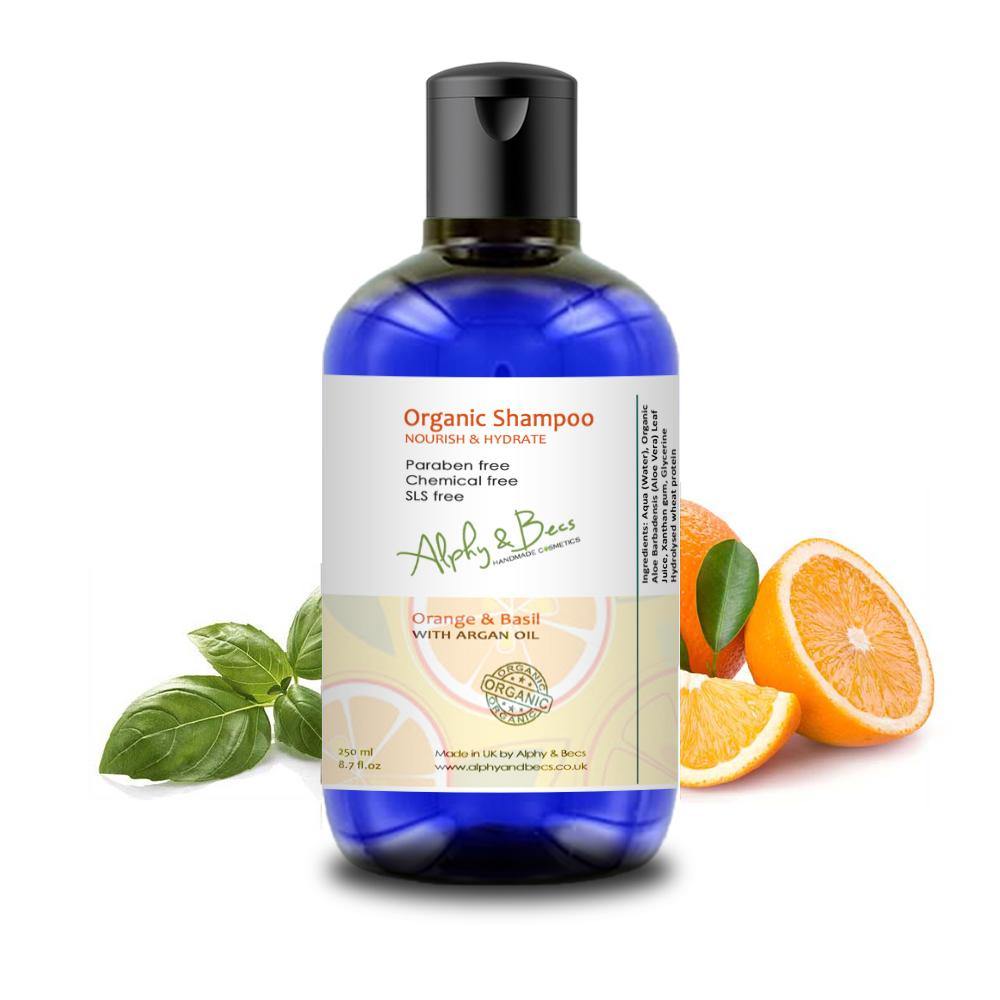 Organic Shampoo - Orange & Basil - 250ml - Alphy & Becs