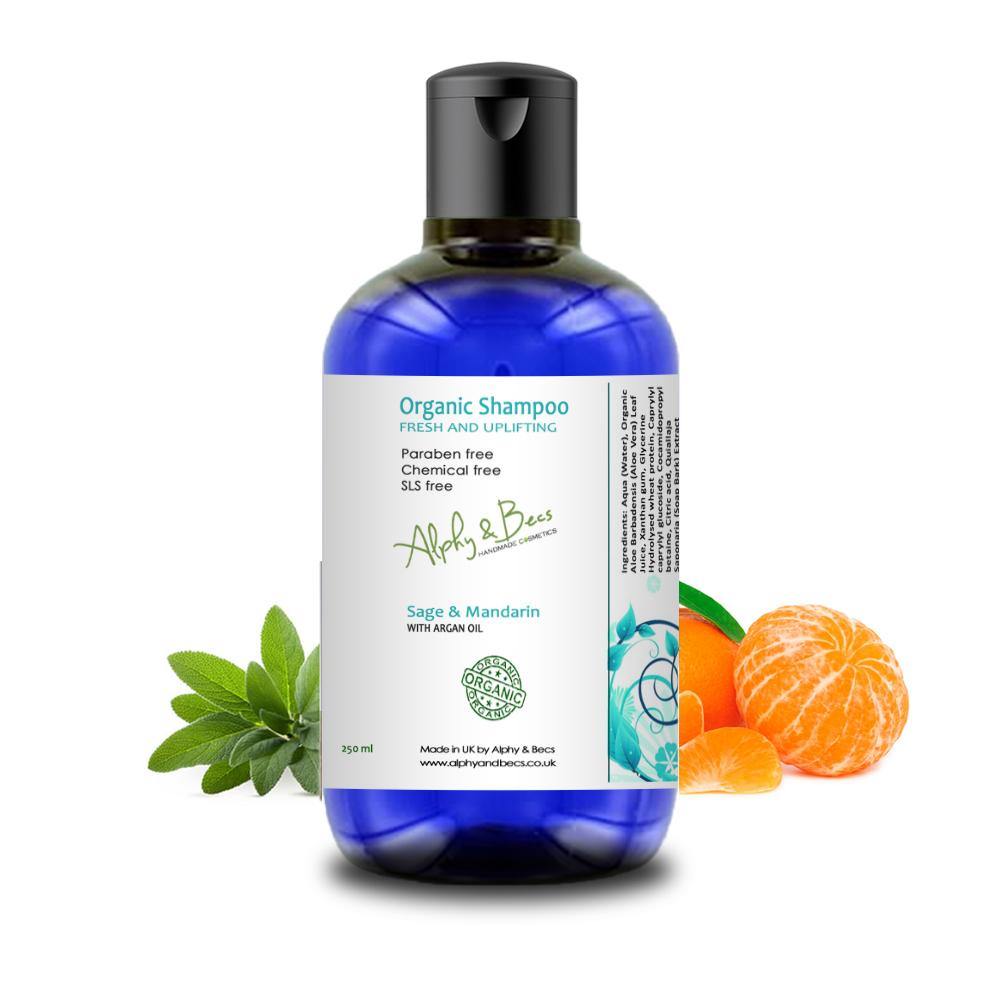 Organic Shampoo - Sage & Mandarin - 250ml - Alphy & Becs