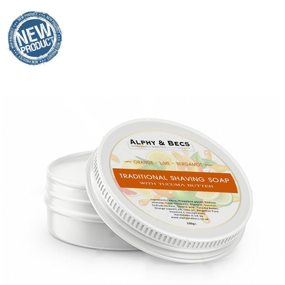 Shaving Soap With Tucuma Butter - Orange, Lime & Bergamot - 100gm - Alphy & Becs