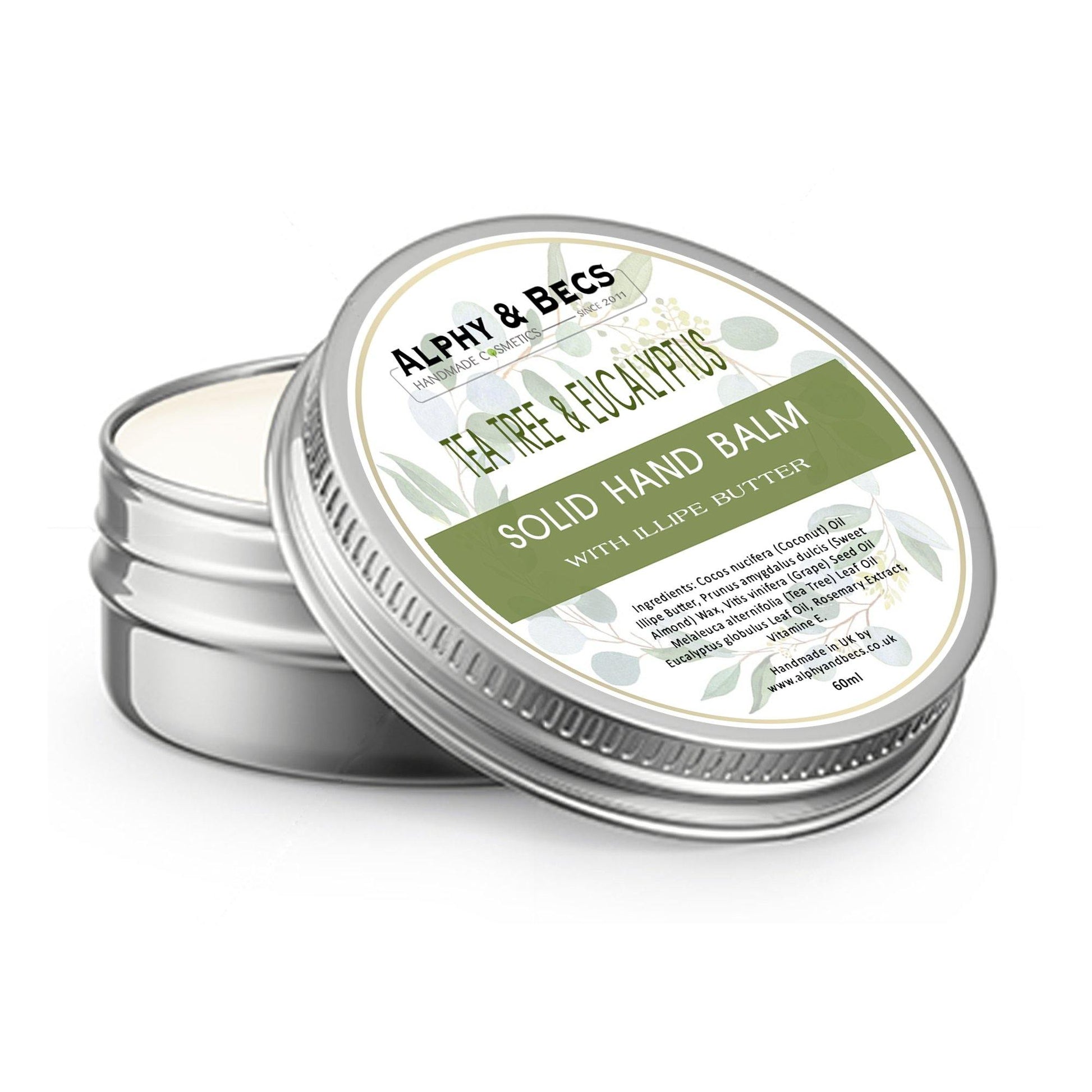 Solid Hand Balm - Tea Tree & Eucalyptus - 60ml - Alphy & Becs