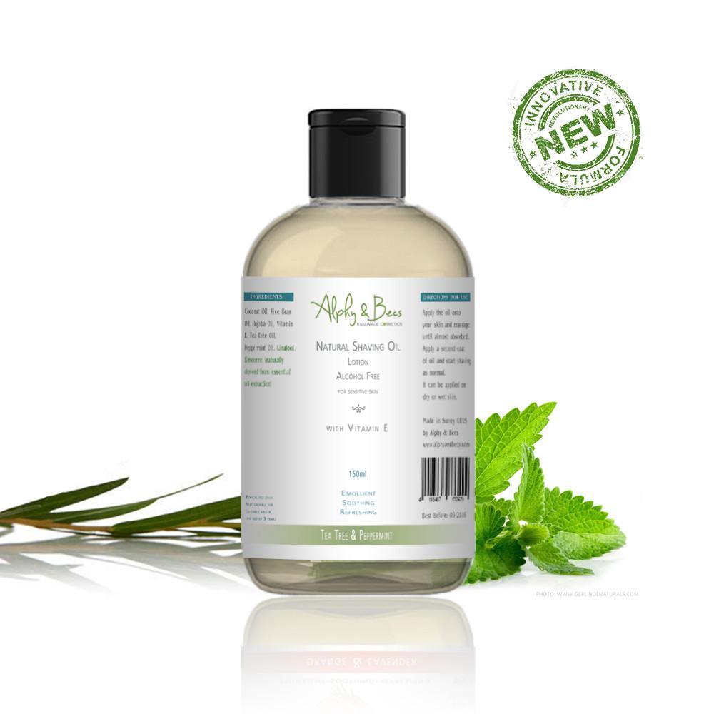 Natural Shaving Oil - Tea Tree & Peppermint 100ml - Alphy & Becs